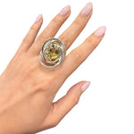 Load image into Gallery viewer, Silver ring with lemon quartz