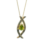 Load image into Gallery viewer, Silver pendant with peridot