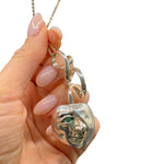 Load image into Gallery viewer, Silver pendant with emerald
