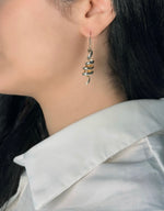 Load image into Gallery viewer, Silver earrings with citrine