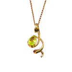 Load image into Gallery viewer, gold pendant with peridot