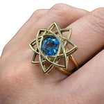 Load image into Gallery viewer, gold ring with topaz