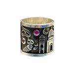 Load image into Gallery viewer, Silver ring with enamel