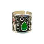 Load image into Gallery viewer, Silver ring with enamel