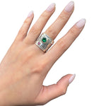 Load image into Gallery viewer, silver ring with stone and enamel