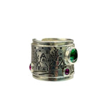 Load image into Gallery viewer, silver ring with stone and enamel