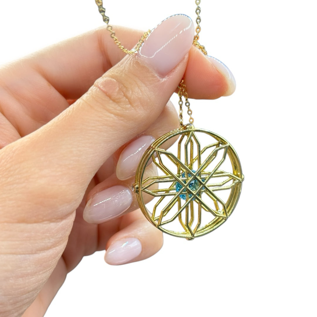 gold pendant with topaz