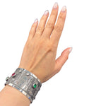 Load image into Gallery viewer, silver bracelet with stone from dream garden collection
