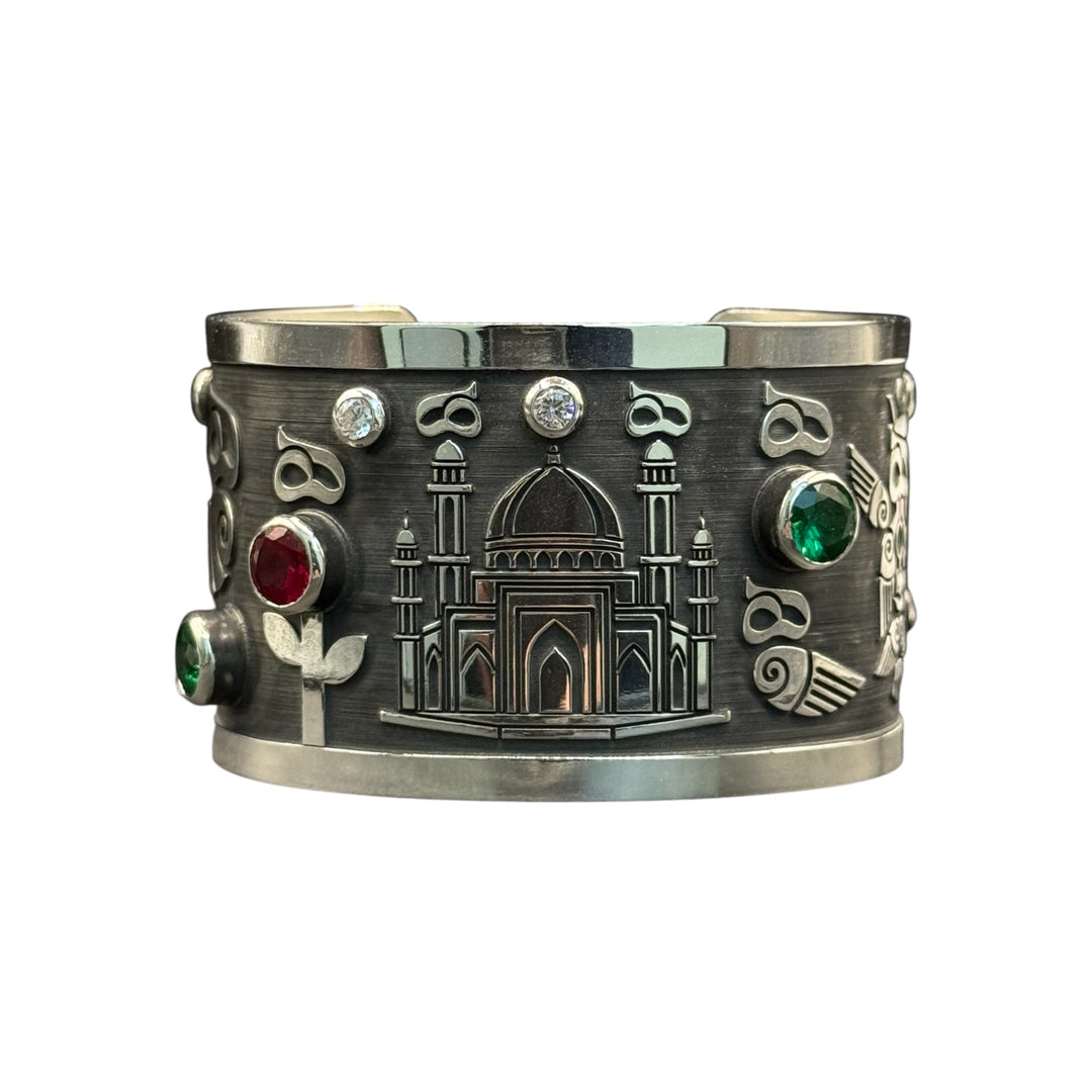 silver bracelet with stone from dream garden collection