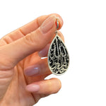 Load image into Gallery viewer, silver earrings with black enamel
