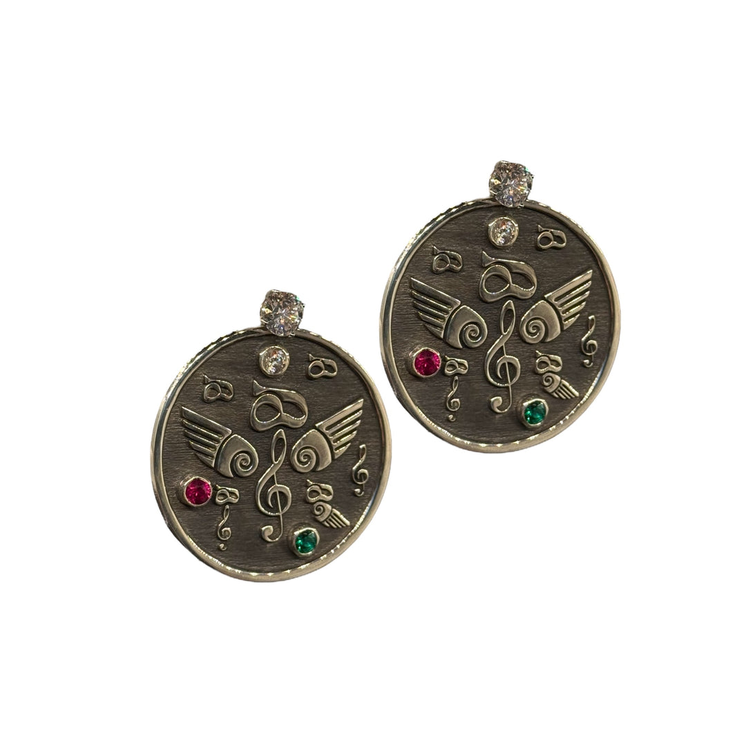 silver earrings with stone from dream garden collection