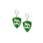 Load image into Gallery viewer, silver earrings with enamel from calligraphy collection
