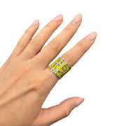 silver ring with enamel from calligraphy collection