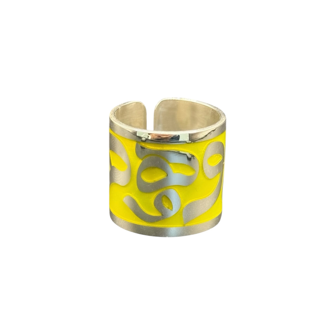 silver ring with enamel from calligraphy collection