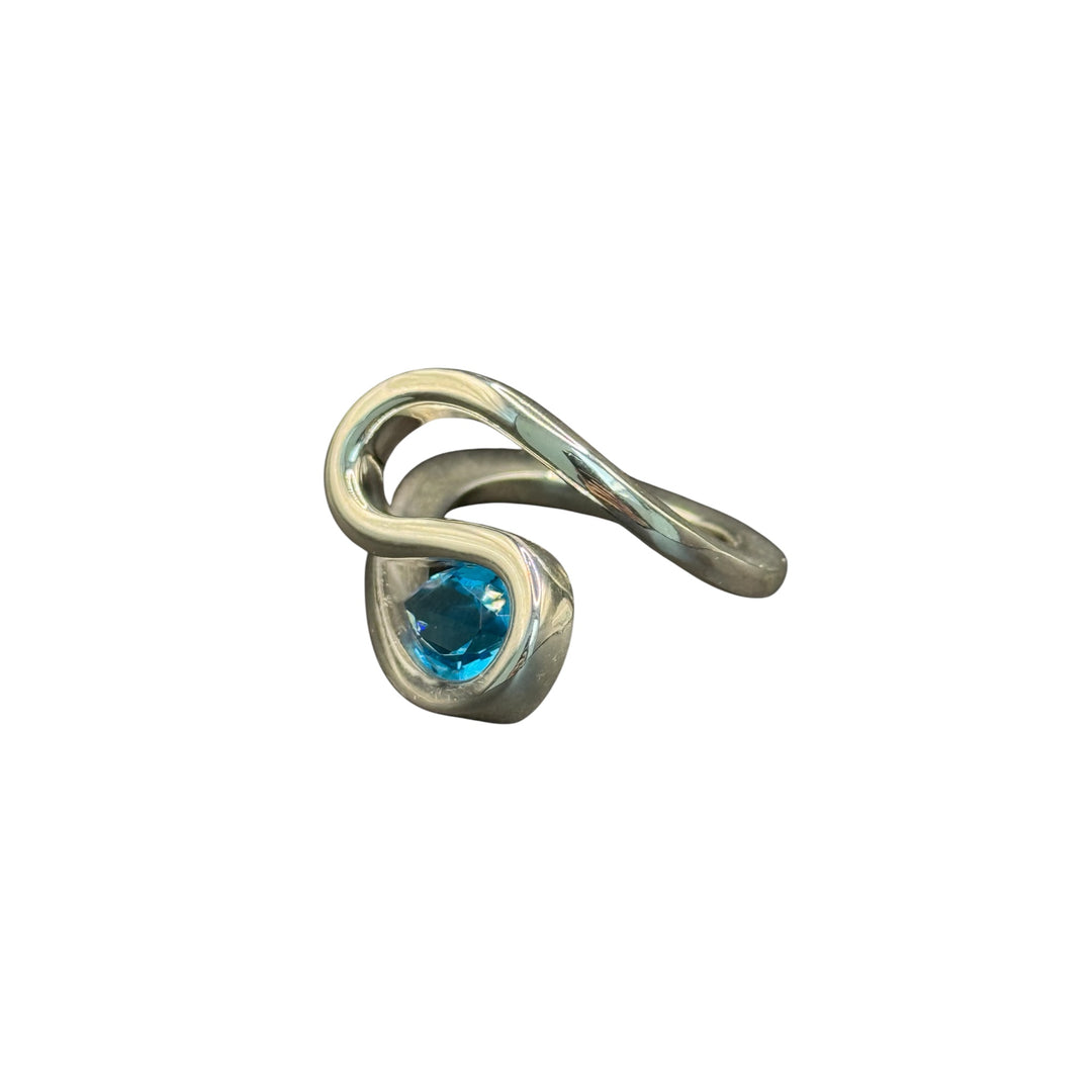 silver ring with topaz stone