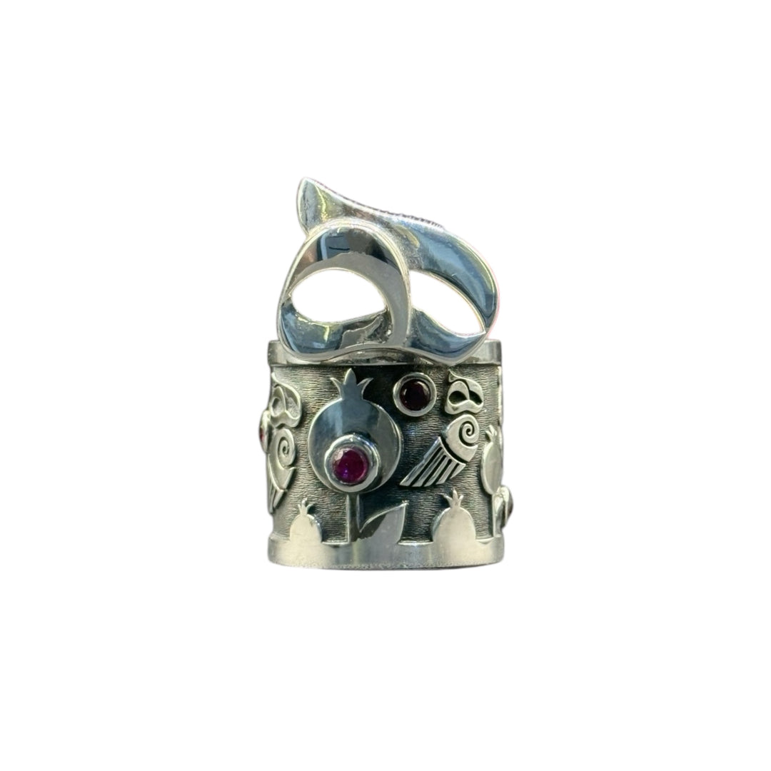 Silver ring with stone