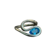 silver ring with topaz stone