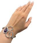 Load image into Gallery viewer, Silver bracelet with amethyst stone
