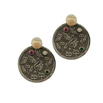 Load image into Gallery viewer, Silver earrings with stones from the Dream Garden collection
