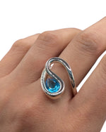 Load image into Gallery viewer, silver ring with topaz stone
