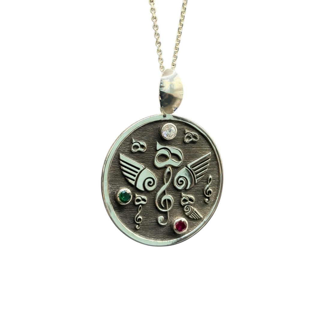silver pendant with stone from dream garden collection