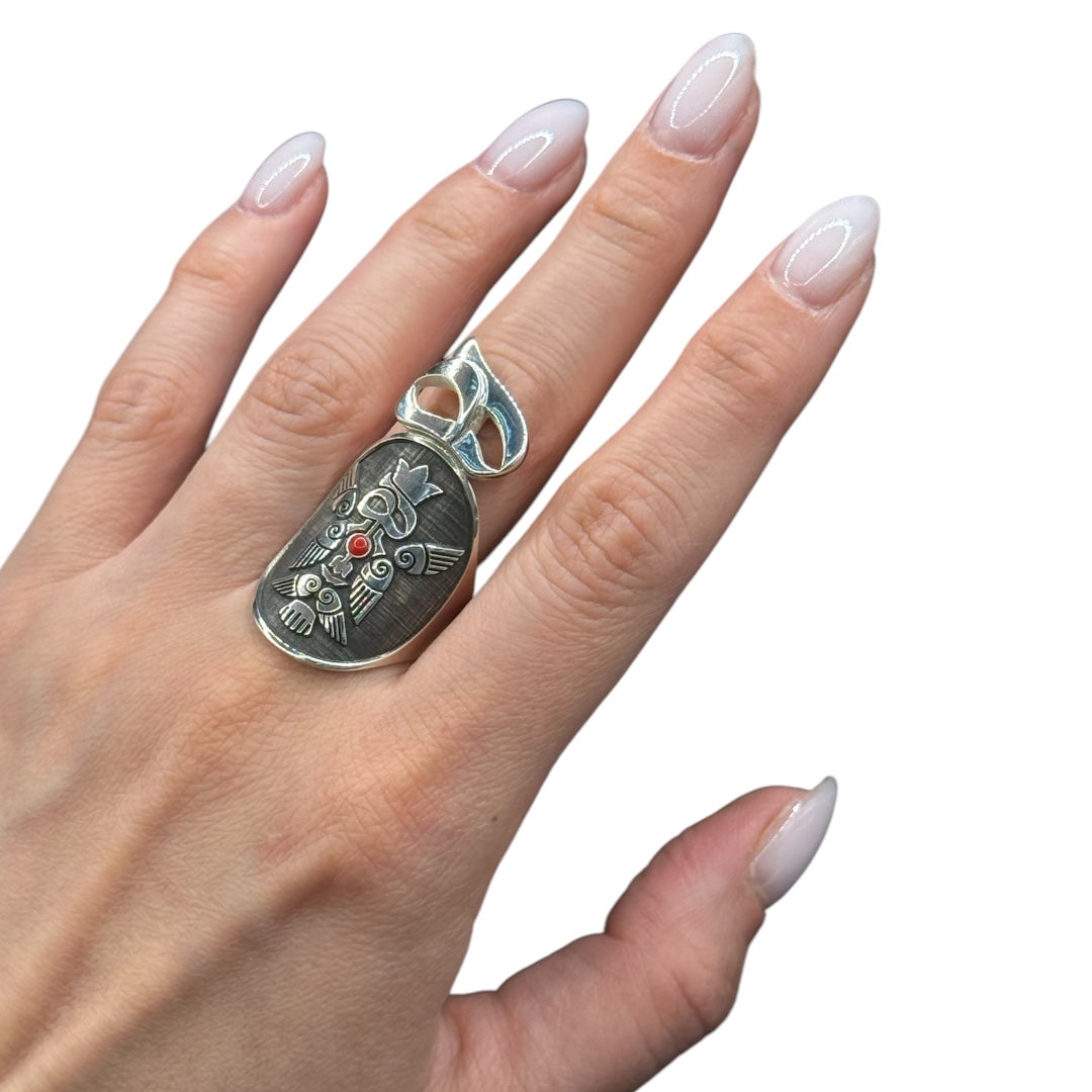 silver ring with enamel from dream garden collection