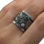 Load image into Gallery viewer, silver ring with stone from the dream garden collection

