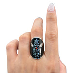 Load image into Gallery viewer, silver ring with enamel from the dream garden collection
