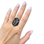 Load image into Gallery viewer, silver ring with enamel from the dream garden collection
