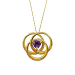Load image into Gallery viewer, gold pendant with amethyst stone
