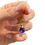 Load image into Gallery viewer, gold pendant with amethyst

