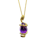 Load image into Gallery viewer, gold pendant with amethyst
