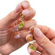 gold earring with peridot