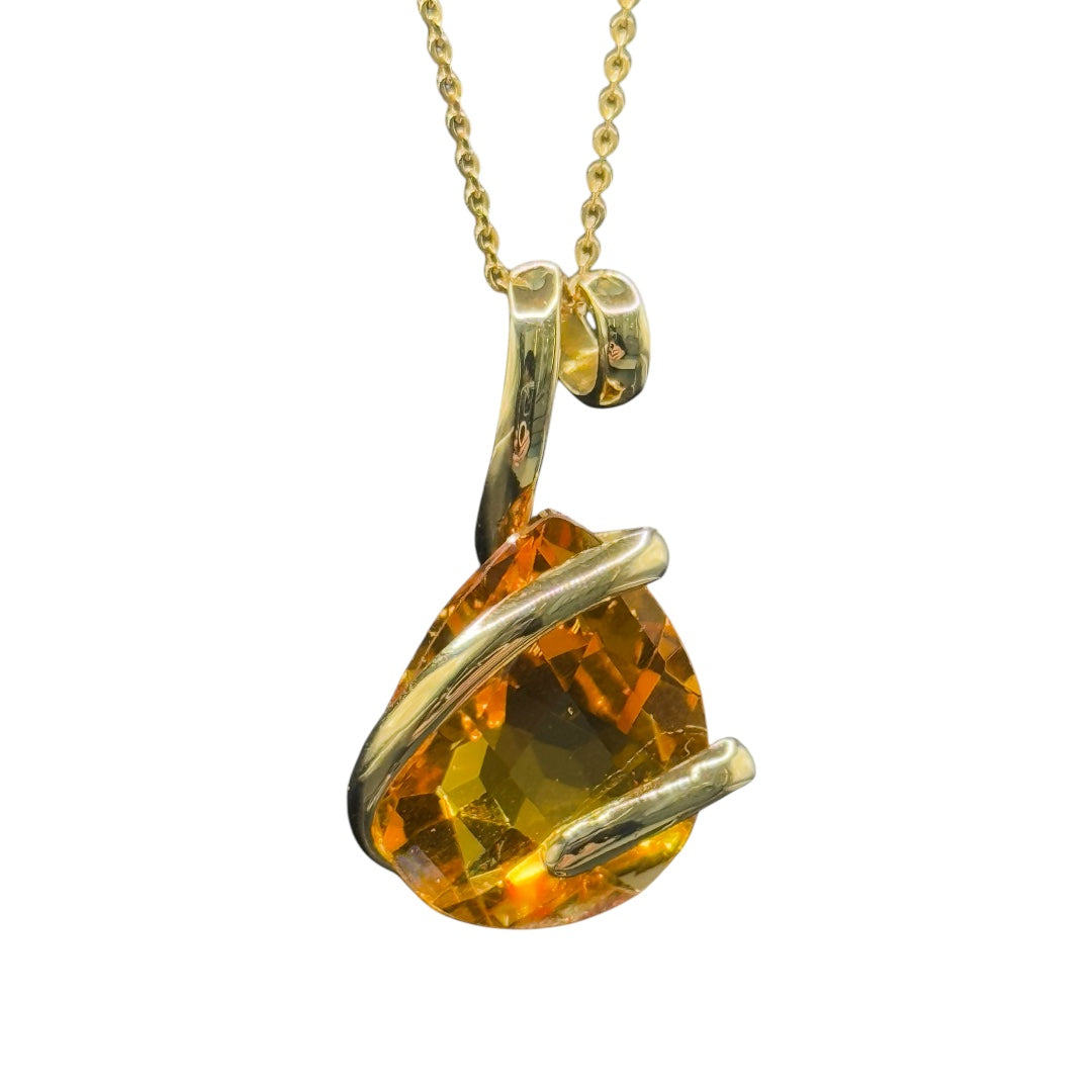 gold pendant with citrine
