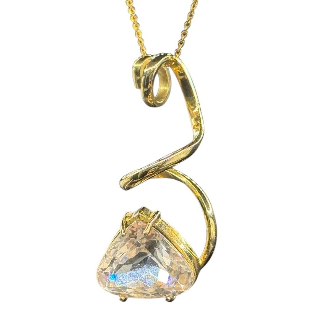 gold pendant with topaz