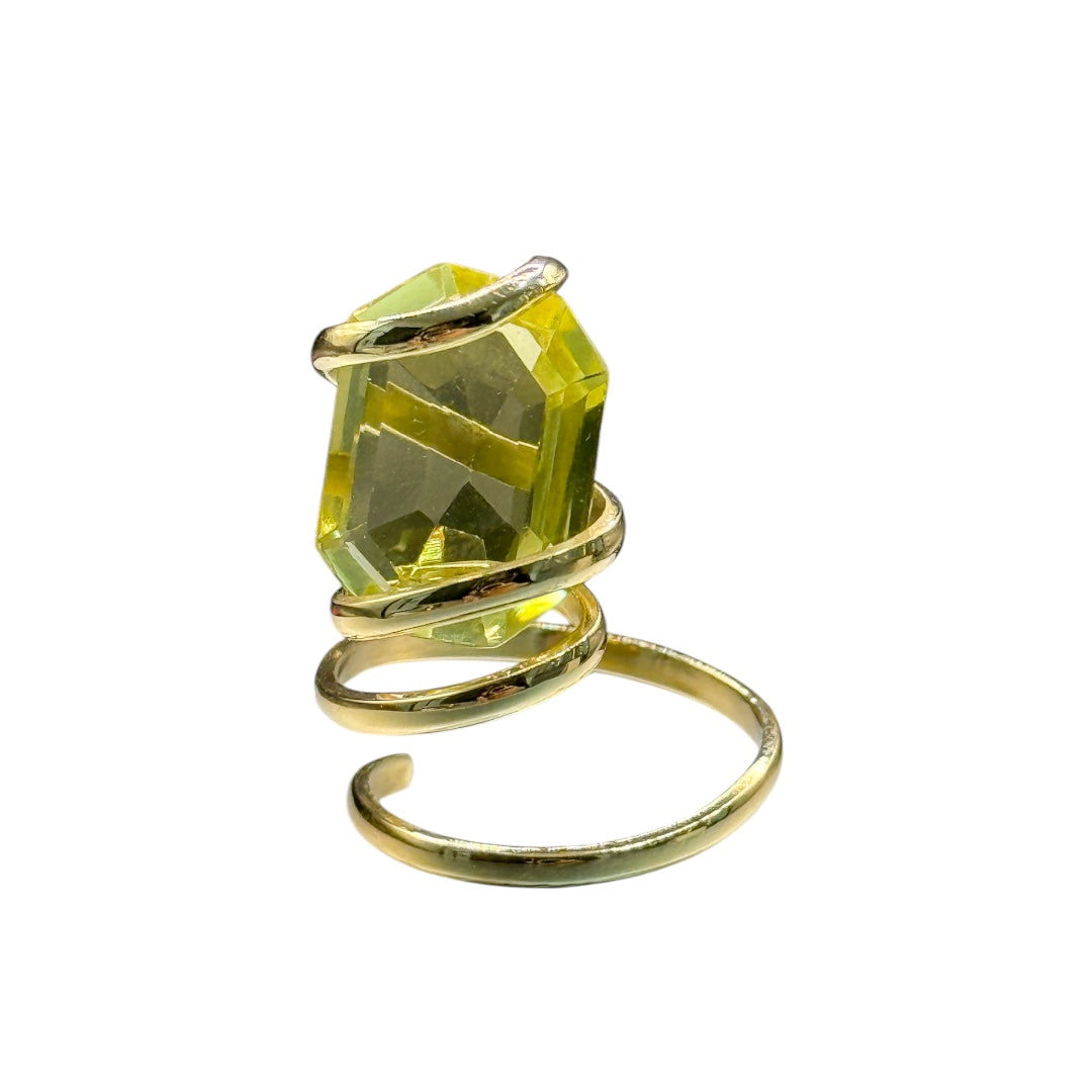 gold ring with lemon quartz