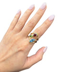 Load image into Gallery viewer, gold ring with amethyst and period
