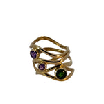 Load image into Gallery viewer, gold ring with amethyst and period
