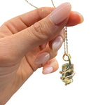 Load image into Gallery viewer, gold pendant with lemon quartz
