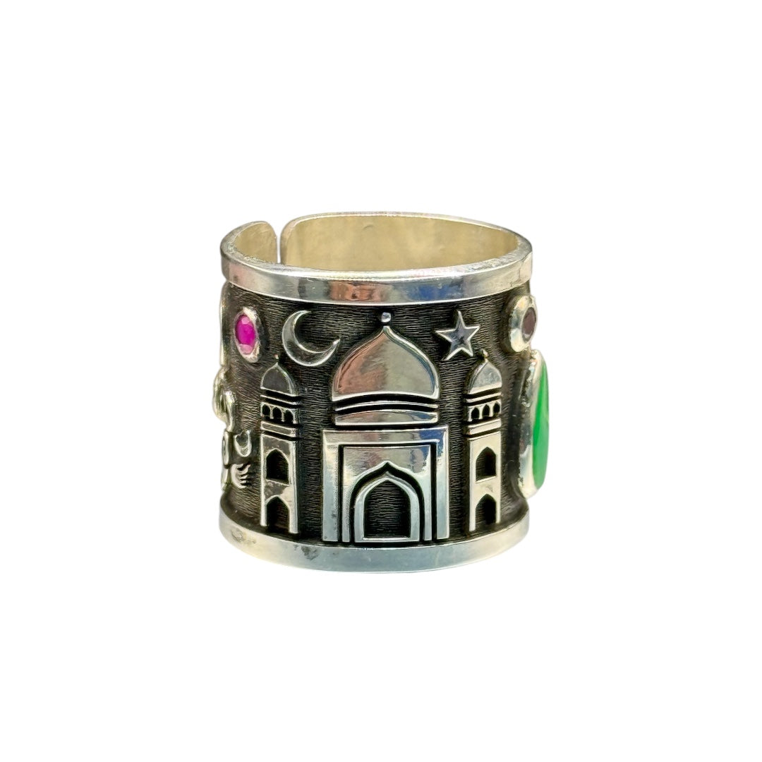 Silver ring with enamel