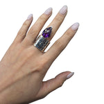Load image into Gallery viewer, silver ring with amethyst
