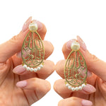 Load image into Gallery viewer, gold earrings with pearls
